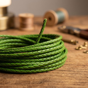 9mm <b>Braided</b> Leather Cord for Jewelry Making Necklace Bracelets Fashion <b>Accessories</b> Full-Grain Original Leather Handmade String - Product Image 1