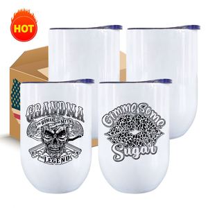 Verres à vin isothermes à double paroi en acier inoxydable de 12 oz, anti-déversement, vierges pour sublimation, en provenance de notre entrepôt américain - Product Image 2