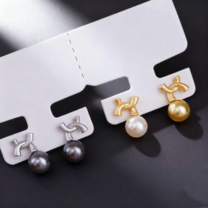 22679 Accessoires de perles DIY, support vide pour boucles d'oreilles en argent S925, bijoux en or et argent, boucles d'oreilles rondes de 7 à 10 mm - Product Image 1