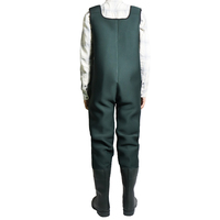 5mm Neopren Dunkelgrüner Maßgefertigter Fliegenfischer-Wathose mit Brustbezug, Langlebiger Jagdanzug, Gummistiefel, Wasserdicht, Winddicht, Große Tasche