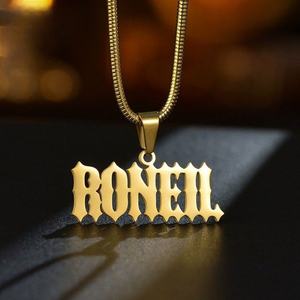 Dropshipping Double Name Necklace Personalized Custom <b>Stainless</b> <b>Steel</b> 2 Nameplate Jewelry for <b>Men</b> Women Initial <b>Chain</b> Necklaces - Product Image 5