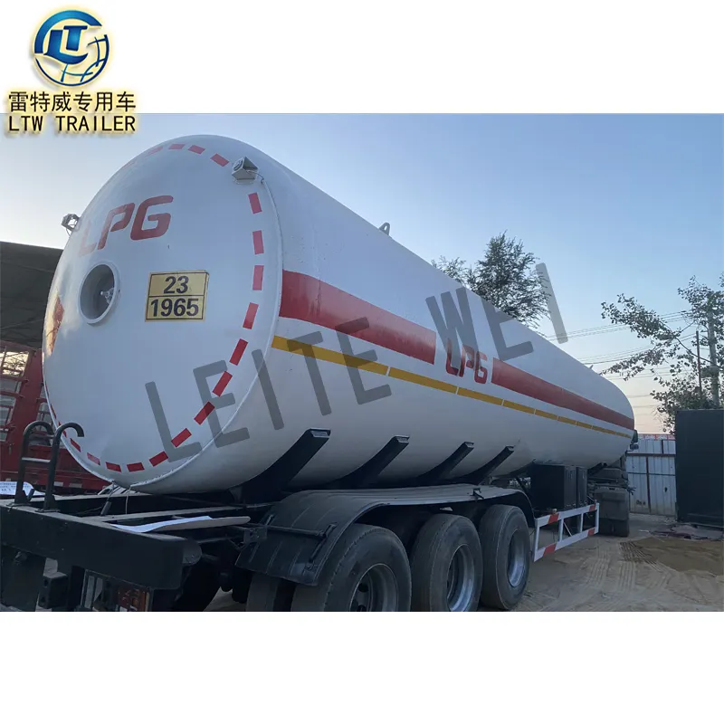 3 ejes usado Lpg Tanker 25000 kgs nuevo Lpg Tanker Trailer Truck 36 litros Lpg Gas Tank semi Trailer para la venta