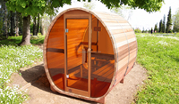 Sauna en bois massif portable panoramique pour 6 personnes, de haute qualité, à vapeur sèche moderne, avec fenêtres de transom en acier inoxydable, Cedar Lover