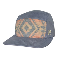 Casquette de camping multi-panneaux non structurée en gros, respirante, en tissu perforé découpé au laser, imperméable, avec logo personnalisé, légère