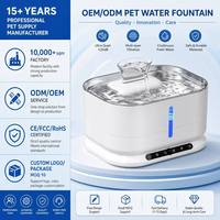 Fontaine à eau pour animaux de compagnie en acier inoxydable ChongxinIOT et fontaine à eau ultra silencieuse pour animaux de compagnie 3,5 L SUS304 8000 mAh avec séparation de l'eau