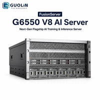 Server Rakmount AI Model Bahasa Besar FusionServer G6550 V8 6U 24 DDR5 10 GPU Accelerator Grosir