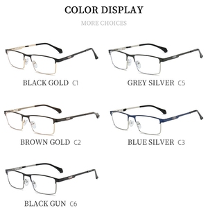 Lunettes œil de chat rectangulaires pour hommes, bloquant la lumière bleue, alliage d'or fauve classique, charnière élastique 2025 - Product Image 6