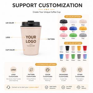 Custom logo PP 12oz Portable Double Wall Plastic Coffee Mug Promotional Gift <b>Reusable</b> Coffee <b>Cup</b> With Lid - Product Image 5