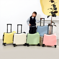 Valise à roulettes pour enfants 20 pouces en ABS avec serrure à combinaison, personnalisable avec logo, couleur unie, coffret cadeau