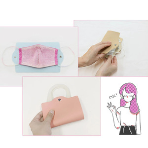 In stock PU leather mask storage bag, Japanese and Korean style, portable multi-color <b>snap</b> button mask <b>clip</b>, suitable for - Product Image 2