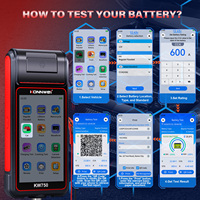 Testeur de batterie professionnel haut de gamme KONNWEI KW750 avec imprimante, 100-3000CCA, mise à niveau gratuite, pour ateliers et revendeurs de batteries