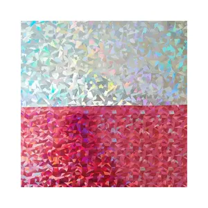 Sales promo Laser Broken Glass Flash Knitted Fabric Shiny Polyester Foil Stamping Fabric Sparkle Holographic Foil Coating Fabric