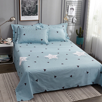 Ensembles de literie en coton confortable king size, taie d'oreiller, drap de lit de luxe imprimé, ensembles de draps plats, vente en gros