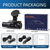 Caméra embarquée 3 canaux : Avant 4K, Intérieur 2K, Arrière 2K, Enregistrement 4K avec ADAS BSD, WiFi double bande 2.4G/5.8G, DVR de voiture