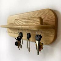 Porte-manteau mural en bois massif pour entrée, couloir, avec crochets pour manteaux, clés et vêtements, étagère de rangement minimaliste