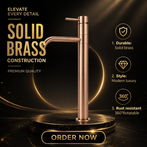 Rubinetto per Lavabo da Scrivania in Ottone Massiccio di Alta Qualità Stile Nobile Girevole a 360° °   Girevole - Product Image 2