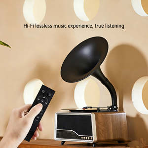 Tocadiscos de Estilo Retro en Oferta, Reproductor de Discos Personalizado de 3 Velocidades, Gramófono con Bluetooth, FM, USB, Reproductor de Discos Inalámbrico con Bluetooth, Audio de Alta Fidelidad - Product Image 4