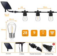 Guirlande lumineuse à LED S14 E27, guirlande d'éclairage rétro, ampoule à Filament Edison, pour jardin, Patio, mariage, vacances