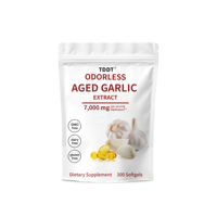 Complément alimentaire en gélules d'extrait d'ail vieilli sans odeur, 7000 mg par portion, 300 unités, sans OGM, sans produits laitiers, sans gluten