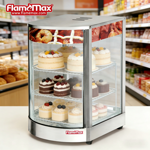 Exhibidor de Alimentos Comercial de 3 Niveles con Calentador para Mostrador, Exhibidor de Pizza, Pasteles, Empanadas y Bocadillos con Tubo de Calentamiento - Product Image 3