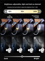 Projecteur d'étoiles mini 2-en-1 ABS avec films Galaxie, Saturne et Lune rotatifs, lumière d'ambiance USB pour un ciel étoilé