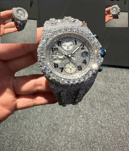 Anillo de Lujo Personalizado de Alta Calidad con Diamantes de Laboratorio Negros, Cristal VVS, Estilo Hip Hop, Circonita Cúbica, Moissanita Mecánica, Resistente al Agua 10 Bar - Product Image 1