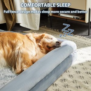 Wasbare hondenbank voor grote honden met afneembare waterdichte hoes, orthopedische grote hondenbank met opstaande zijkanten voor slapen - Product Image 2