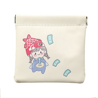 Trousse de maquillage portable Shrapnel Mini pochette cosmétique à fermeture automatique avec un design imprimé mignon en matériau PU