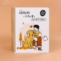 Cuaderno Espiral con Ilustraciones de Dibujos Animados, A5, Encuadernado con Espiral Metálica, 100 Hojas, Tapa Dura, Regalo para Estudiantes, Material de Oficina