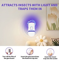 Lámpara Mata Insectos UV de Estado Sólido JZ ABS con Trampa para Moscas de Pegamento Fuerte, Control de Plagas Eléctrico Desechable Ecológico para Uso Doméstico