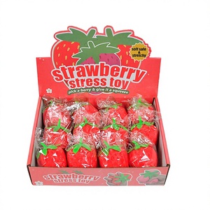 TPR Rubber <b>Squishy</b> Strawberry-shaped Decompression Toy for 5 to 7 Years Unisex Stress Relief Squeeze Ball - Product Image 4