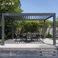 Pérgola de Aluminio Jiake de 5x5m con Techo de Láminas Eléctricas para Patio Trasero y Terraza de Jardín, Gazebo Bioclimático para Exteriores CE OEM/ODM
