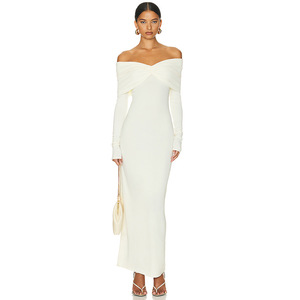 <span class=keywords><strong>Robe</strong></span> longue de soirée élégante pour <span class=keywords><strong>femme</strong></span>, style bustier, manches longues, froncée, moulante, idéale pour les fêtes et mariages - Vente en gros - Product Image 2