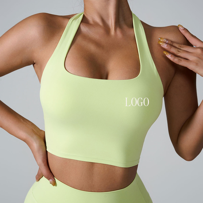 High Quality Women's Halter Neck High Intensity Beauty Back Shockproof Quick Dry Running Exercise Yoga Tops