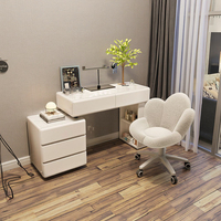 Ensemble de coiffeuse moderne avec miroir LED et cadre en cristal, bureau de toilette pour la chambre à coucher, ensembles de meubles, coiffeuse de luxe avec tabouret