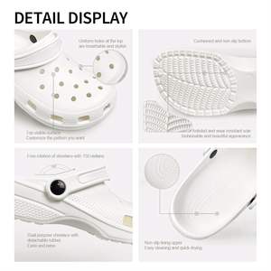 Crocs Sabots classiques en EVA pour hommes, chaussures de jardin antidérapantes, plateforme confortable, blanc, taille 10 - Product Image 5