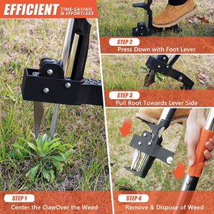 Estrattore di erbacce strumento estrattore di erbacce strumento Stand Up pesante, lungo manico con 3 artigli testa in acciaio Design, radice di Weeder - Product Image 6