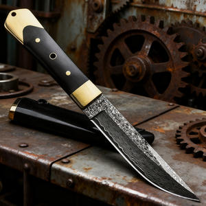 Couteau de survie pour le camping en plein air avec lame longue et droite sans manche Fabriqué en Chine - Acier Damas - Product Image 1