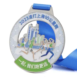 Manufacture Supplier Metal 3D Logo Running Race Sports Award Medal Factory Custom Printing Medal with Ribbon