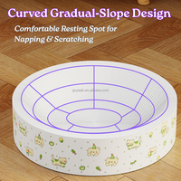 Grattoir pour chat en papier kraft blanc ovale et rond, grand et durable, jouet pour chat d'intérieur pour le repointage des griffes