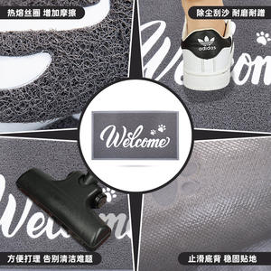 Alfombra de bienvenida con diseño de huellas de patas, rectangular, gris, antideslizante, para entrada interior del hogar, con diseño novedoso, fácil de limpiar - Product Image 4