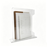 Porte-documents A4 en acrylique transparent robuste avec découpe pour un accès facile aux documents et aux menus