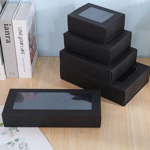 Hộp quà màu đen cửa sổ mở hộp giấy kraft cổ điển trong suốt với Quà Tặng Tay Hộp quà tặng cao cấp - Product Image 4