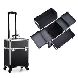 Estuche de cosméticos de tocador personalizado con logotipo, bolsa de maquillaje, organizador de viaje, caja de maquillaje con <span class=keywords><strong>barra</strong></span> de tracción con bloqueo, Maleta de maquillaje con <span class=keywords><strong>barra</strong></span> de Dibujo - Product Image 1