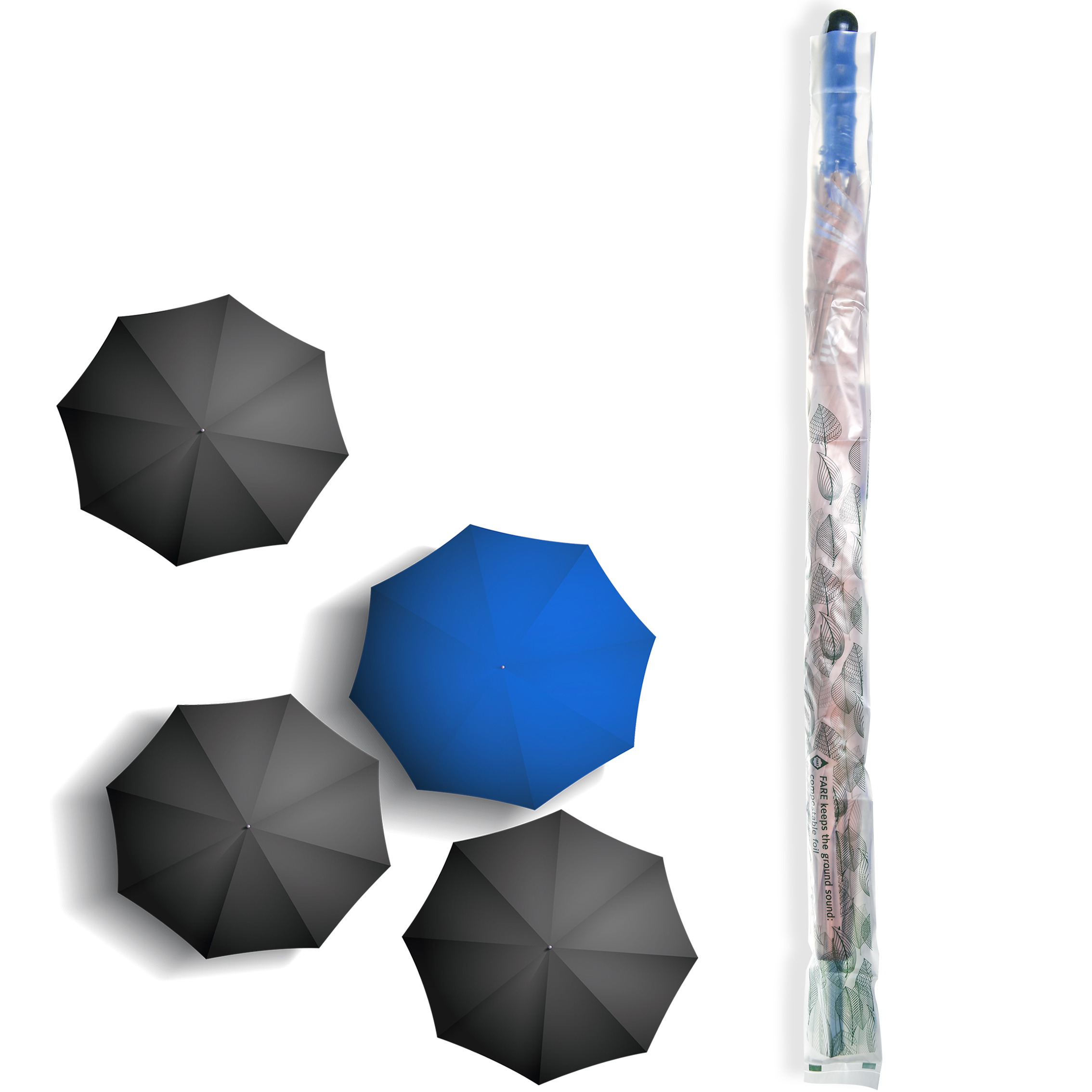 Wet Umbrella Plastic Bag Wrapper Stand 100 lange Taschen inklusive biologisch abbaubarem PLA-Material