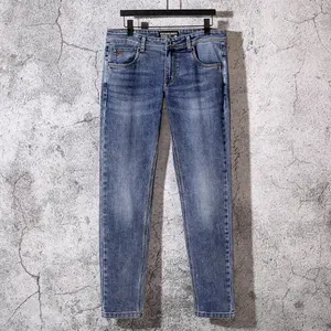 Factory Wholesale Custom Cheap Size 44 Mens Jeans Blue Ameri Straight Shaping Jeans