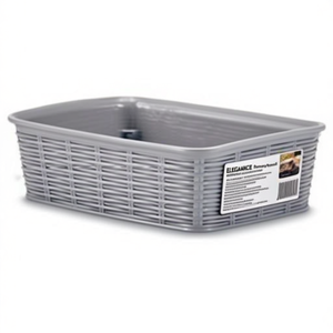 Cestino <b>plastica</b> (20x14x6cm) ELEGANCE Grigio pietra 30913 - Product Image 1