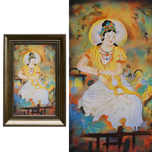 Stile buddista arenaria pittura su tela artigianale <span class=keywords><strong>arte</strong></span> <span class=keywords><strong>della</strong></span> parete per interni pacifici decorazione <span class=keywords><strong>della</strong></span> casa dell'hotel ornamento d'<span class=keywords><strong>arte</strong></span> - Product Image 1