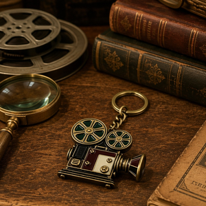 <span class=keywords><strong>Porte</strong></span>-<span class=keywords><strong>clés</strong></span> personnalisé en émail dur, série caméra vintage, <span class=keywords><strong>porte</strong></span>-<span class=keywords><strong>clés</strong></span> en métal, breloque de sac rétro cinéma, cadeau souvenir pour les amateurs de films, vente en gros - Product Image 3
