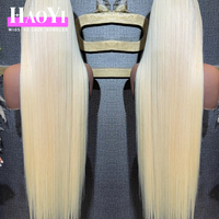 Pelucas de Cabello Humano Virgen Brasileño Peruano con Densidad del 180%, 13X6, Rubio 613, Ondulado, con Frente de Encaje Transparente HD, en Venta